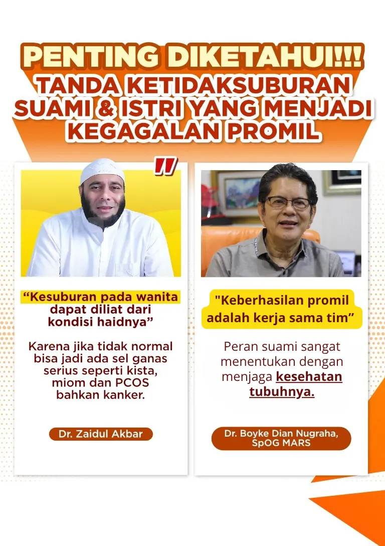 Keberhasilan promil adalah kerja sama tim. Peran suami sangat menentukan dengan menjaga kesehatan tubuhnya”